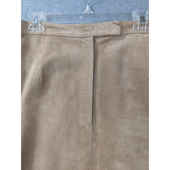 Bagatelle Leather Skirt Womens Size 14 Tan Suede Straight Zipper in the Front - Picture 2 of 13